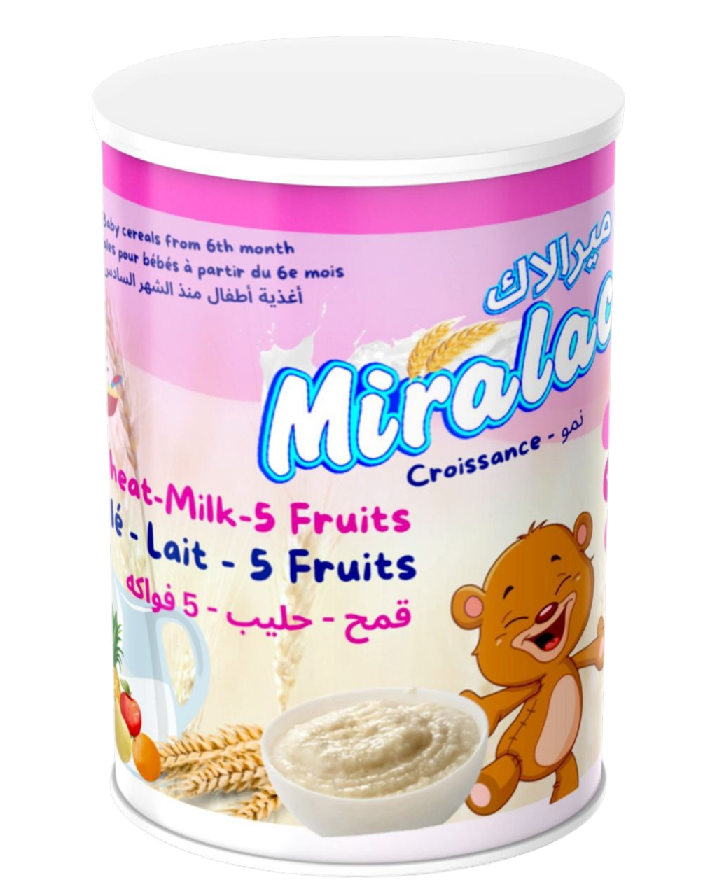 MIRALAK SOUP, WHEAT AND MILK FLAVOR WITH FRUIT, FOR 6-MONTH-OLDS